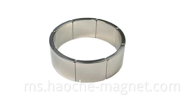 Superpower Magnet Arc Shape Type Neodymium Crescent/Arc/Tile Magnet untuk Motor